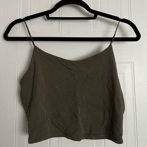 Green Cropped Tank Top